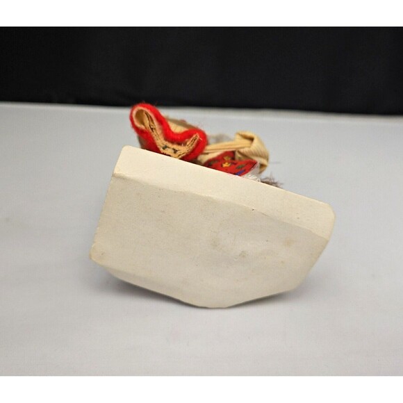 Vintage Handmade Corn Husk Doll Mother & Child in Wood High Chair Clothes 4.5" - Picture 12 of 12